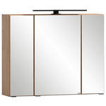 SPIEGELSCHRANK 80/64/20 cm  - Eiche Wotan/Schwarz, ROMANTIK / LANDHAUS, Glas/Holzwerkstoff (80/64/20cm) - Xora