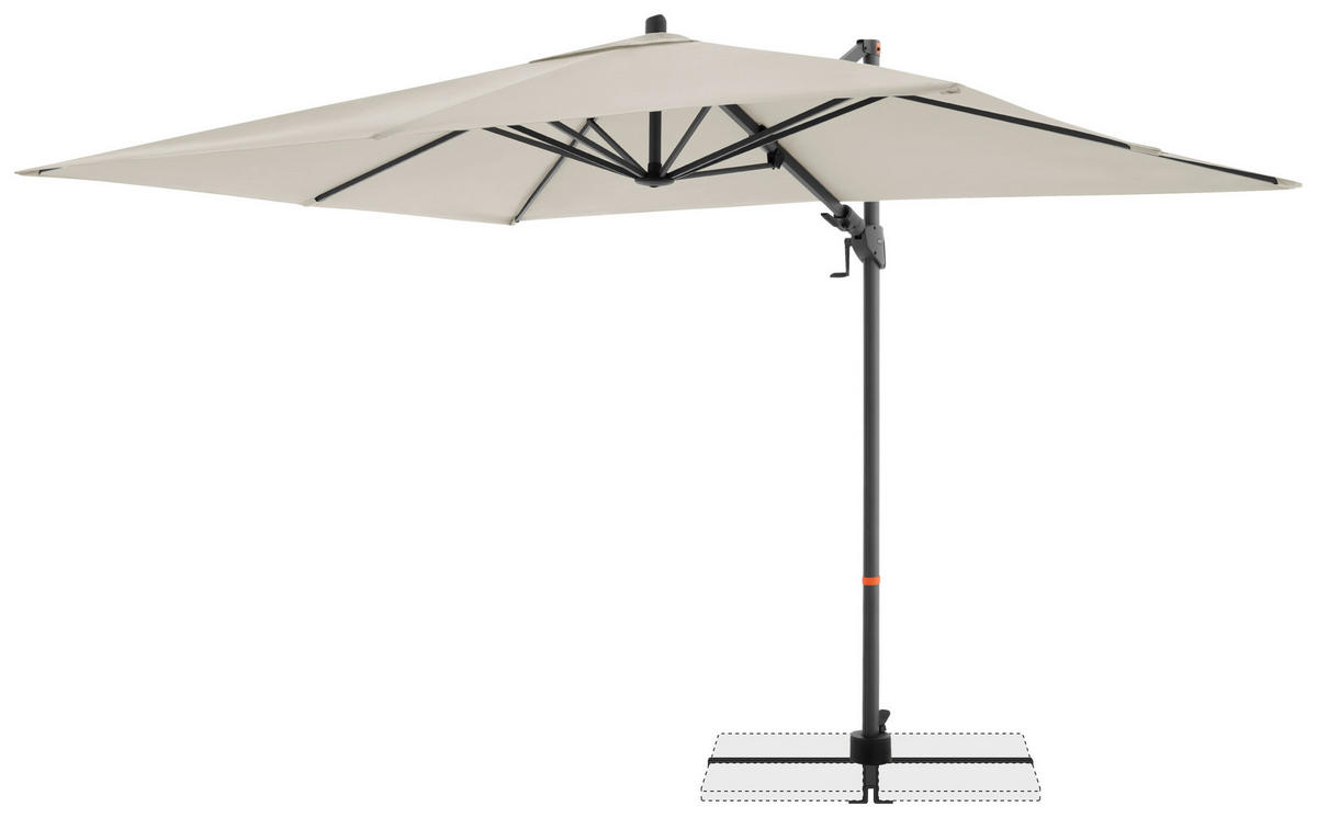 AMPELSCHIRM 300x240 cm  - Anthrazit/Naturfarben, Basics, Textil/Metall (320/240cm) - Doppler