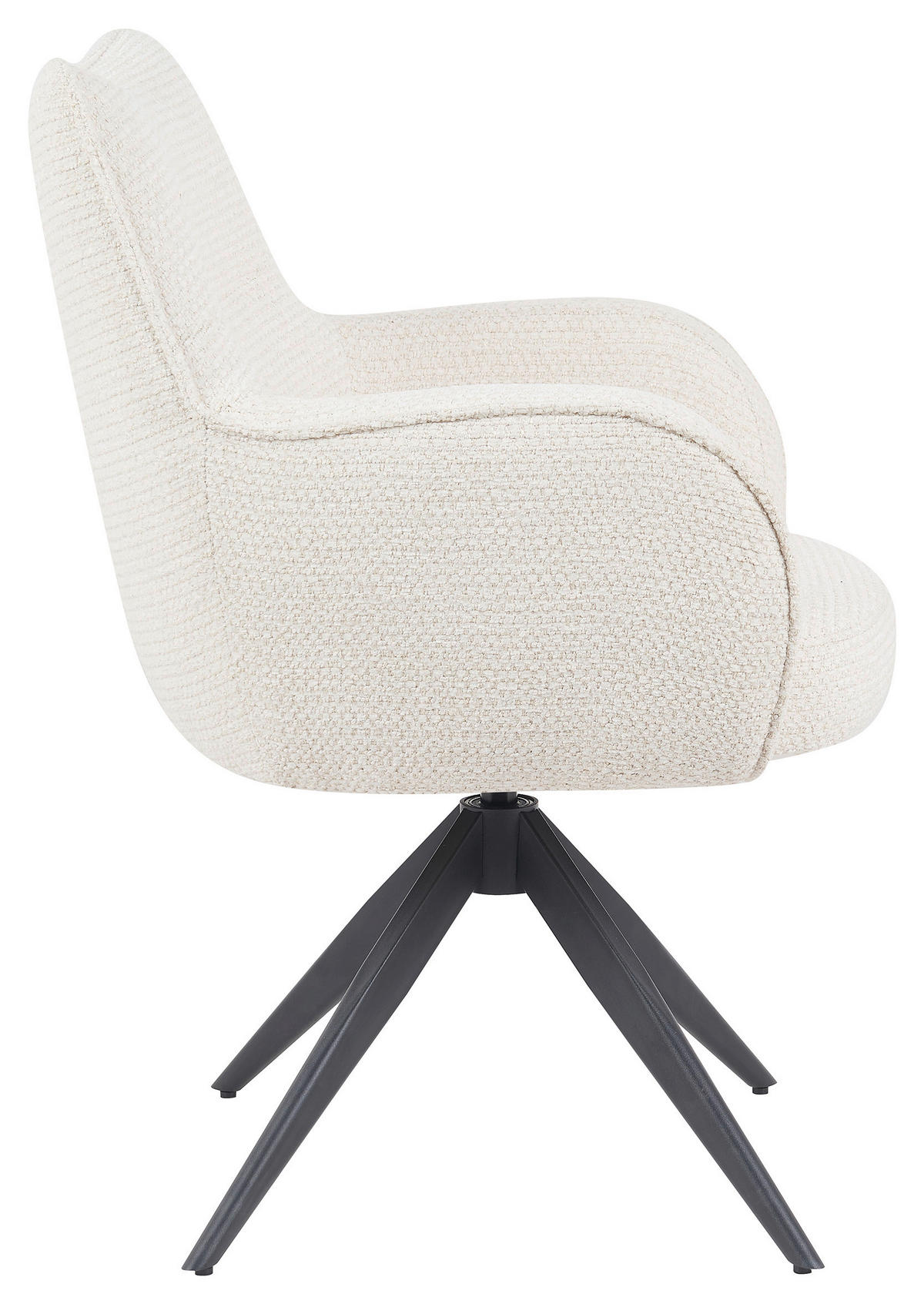 ARMLEHNSTUHL  in Chenille  - Beige/Schwarz, MODERN, Textil/Metall (63/88/63cm) - Livetastic