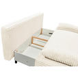 SCHLAFSOFA  mit Cord Weiß  - Schwarz/Weiß, KONVENTIONELL, Kunststoff/Textil (211/96/105cm) - Carryhome