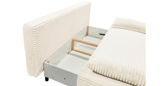 SCHLAFSOFA  mit Cord Weiß  - Schwarz/Weiß, KONVENTIONELL, Kunststoff/Textil (211/96/105cm) - Carryhome