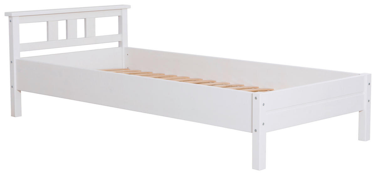 BETT 90/200 cm  in Weiß  - Weiß, KONVENTIONELL, Holz (90/200cm) - MID.YOU