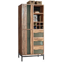 REGAL  88/195/40 cm Grau, Akaziefarben  - Naturfarben/Grau, KONVENTIONELL, Holz/Metall (88/195/40cm) - Livetastic