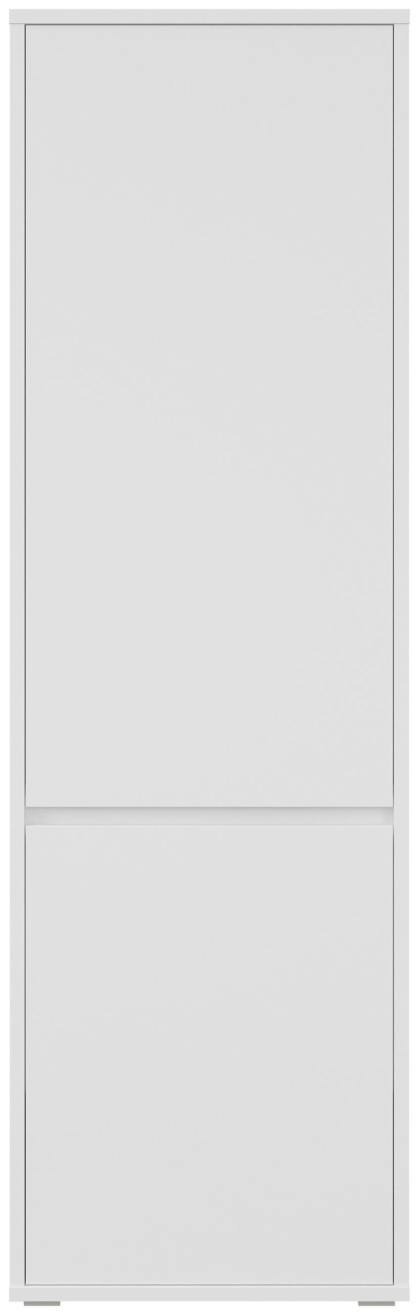 GARDEROBNA OMARA bela - srebrne barve/bela, Konvencionalno, leseni material (60/195/33,8cm) - Xora