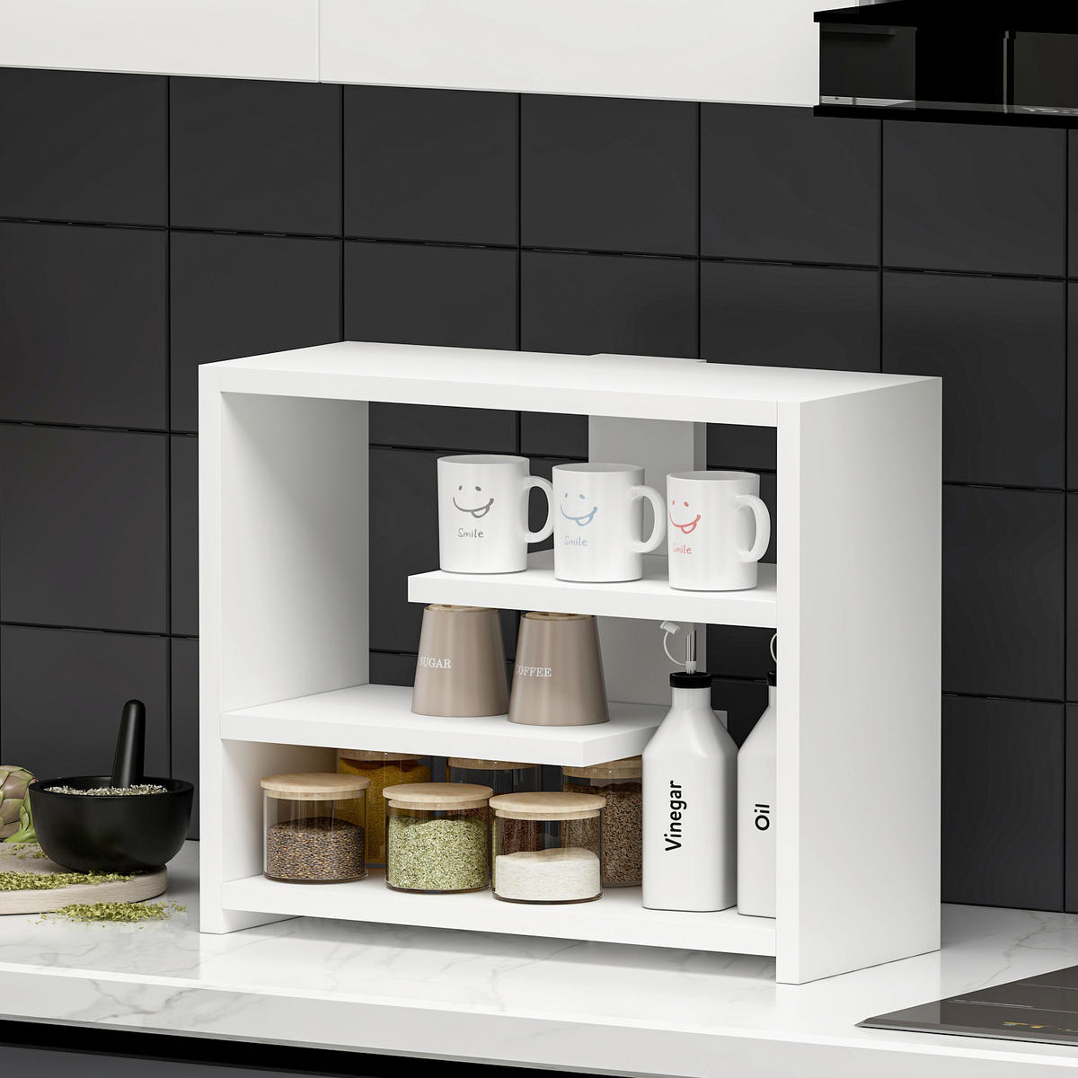 WANDREGAL Weiß  - Weiß, Design, Holzwerkstoff (49/40/21cm) - Livetastic