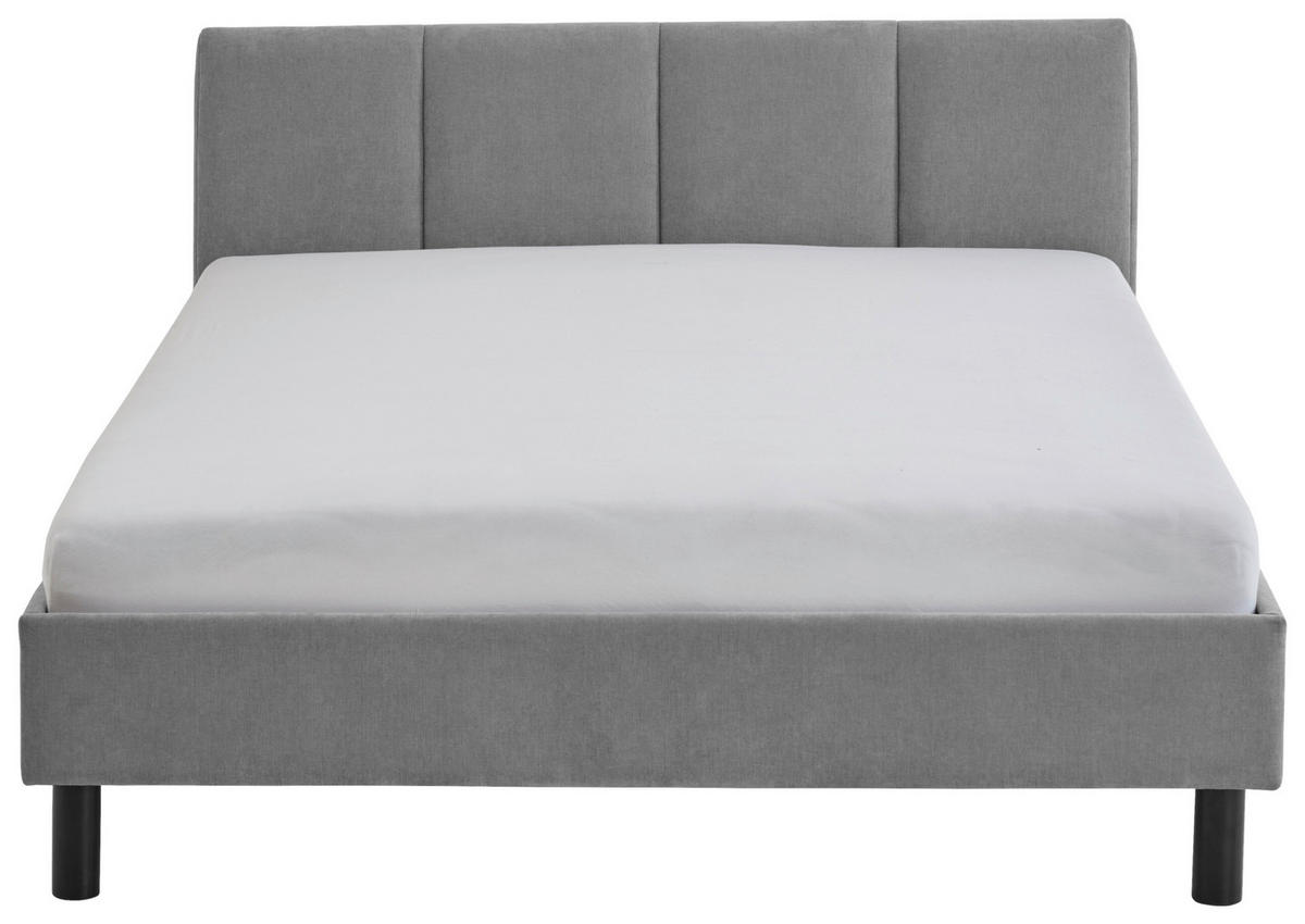 POLSTERBETT 140/200 cm  in Grau  - Schwarz/Grau, Basics, Holz/Textil (140/200cm) - Boxxx