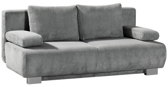 SCHLAFSOFA in Cord Hellgrau  - Hellgrau, KONVENTIONELL, Textil/Metall (196/89/94cm) - Novel