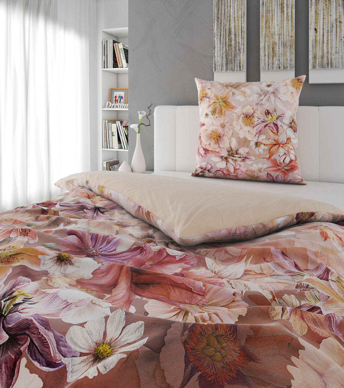 WENDEBETTWÄSCHE 2-teilig Satin 135/200 cm  - Altrosa, Design, Textil (135/200cm) - Esposa