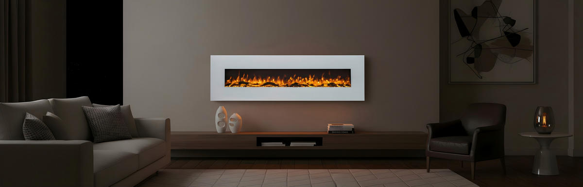 ELEKTROKAMIN - Weiß, Design, Glas/Kunststoff (183/55/14cm) - Xora