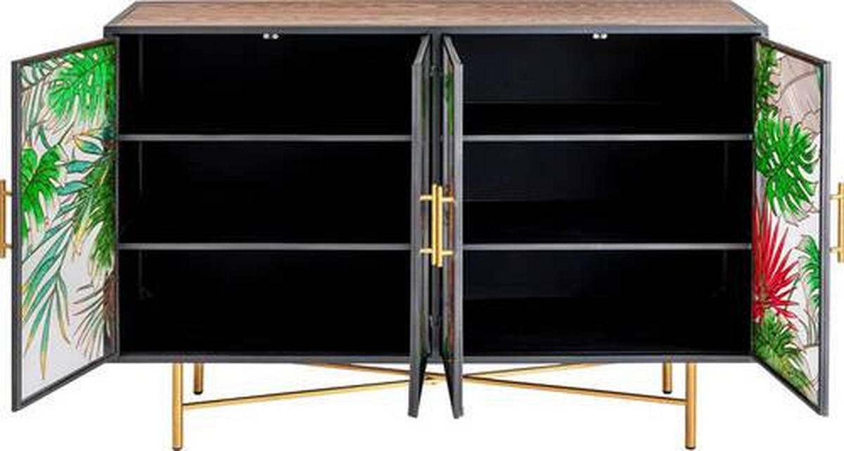 SIDEBOARD 135/95/38 cm  - Goldfarben/Multicolor, Design, Glas/Holz (135/95/38cm) - Ambia Home