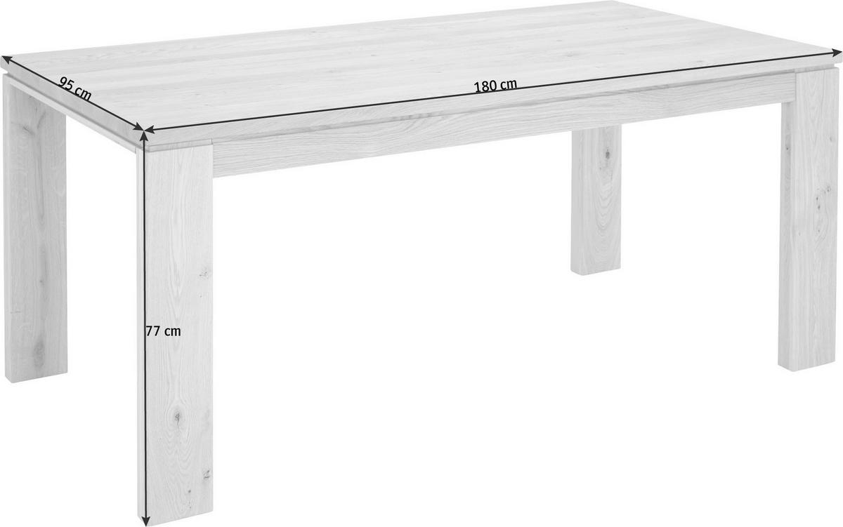 ESSTISCH in Holz 180/95/77 cm  - Eichefarben, Natur, Holz (180/95/77cm) - Valnatura