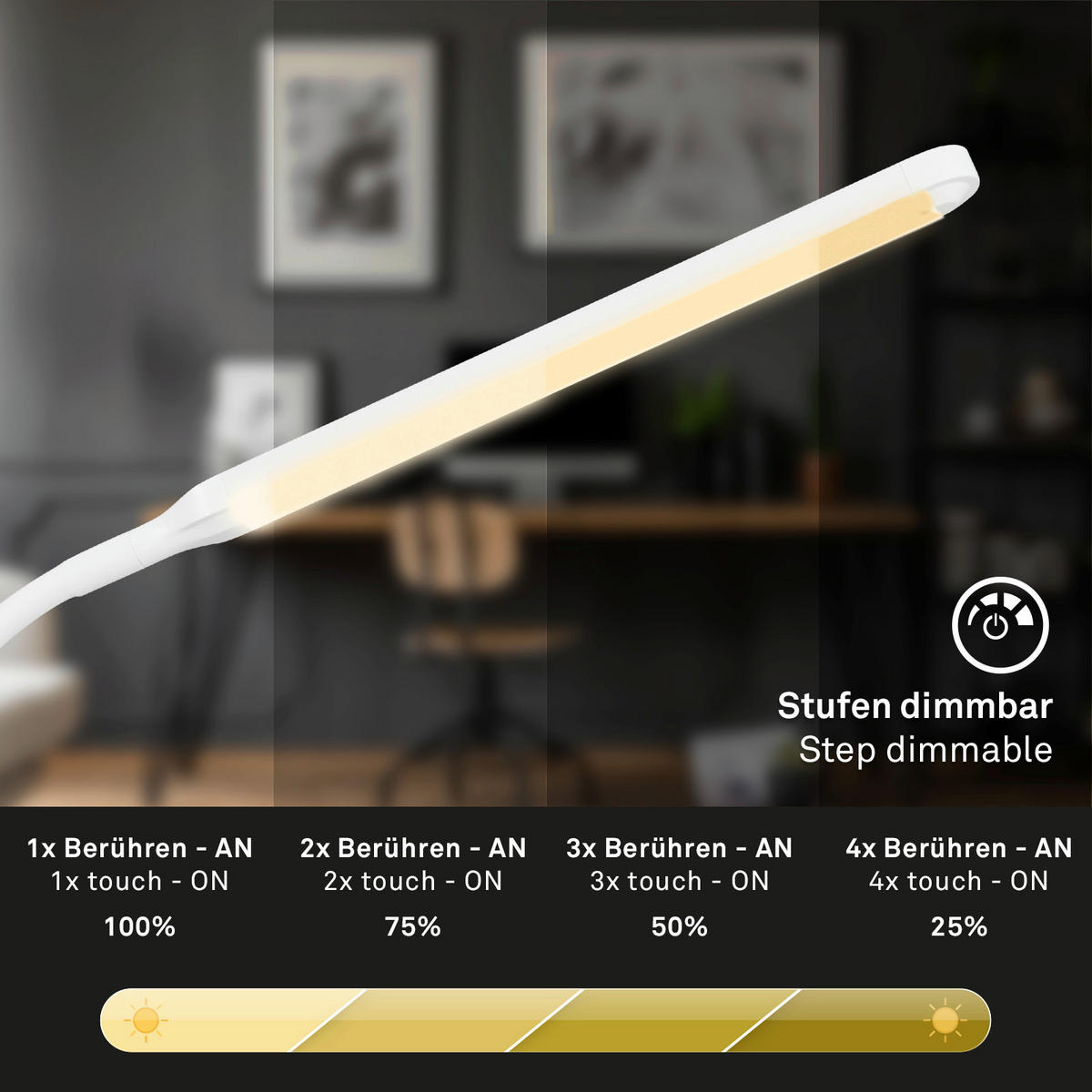 LED-SVETILKA ZA PISALNO MIZO  Pivaz             - bela, Trend, umetna masa (37/13/47cm)