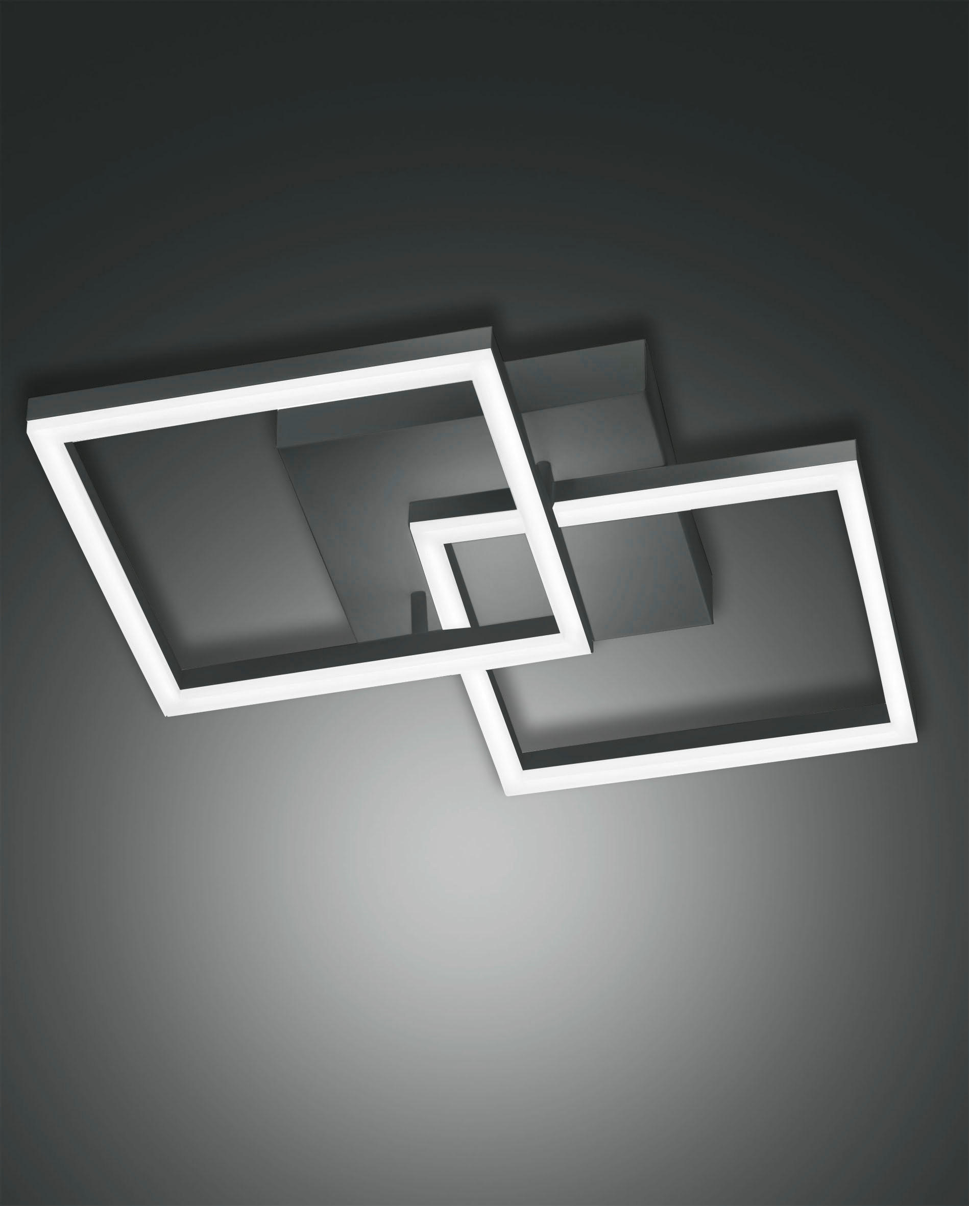 LED-DECKENLEUCHTE Bard 45/45/10 cm   - Anthrazit, Design, Kunststoff/Metall (45/45/10cm) - Fabas Luce