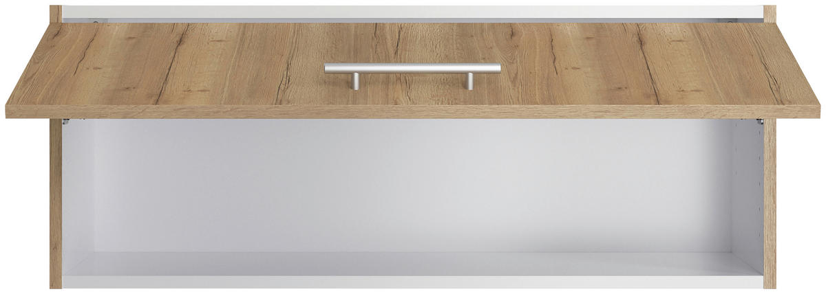 ECKKÜCHE 200/270 cm  in Eichefarben  - Edelstahlfarben/Eichefarben, Basics, Holzwerkstoff/Metall (200/270cm) - Optifit