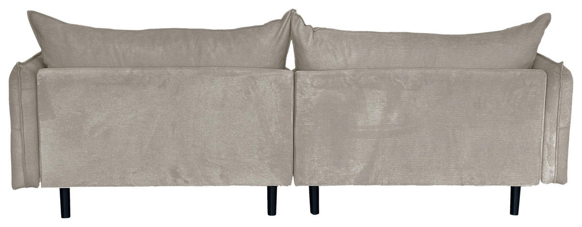 2-SITZER-SOFA in Cord Grau  - Schwarz/Grau, Design, Kunststoff/Textil (262/91/115cm) - MID.YOU