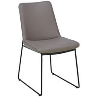 STUHL    Echtleder  Grau, Schwarz  - Schwarz/Grau, Design, Leder/Metall (50/85/62cm) - Lomoco