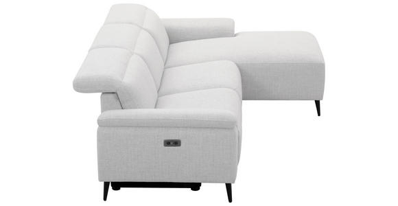 ECKSOFA  in Leinenoptik Hellgrau, Grauweiß  270/171 cm  - Schwarzchrom/Hellgrau, Design, Holz/Kunststoff (270/171cm) - Xora