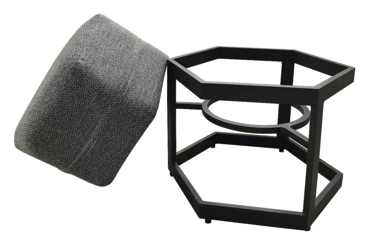 HOCKER Webstoff Anthrazit, Grau  - Anthrazit/Schwarz, Design, Kunststoff/Textil (48/47,5/41,5cm) - Ambia Garden