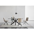 ESSTISCH in Metall, Glas, Keramik 180/90/76 cm - Schwarz/Grau, Design, Glas/Keramik (180/90/76cm) - Novel