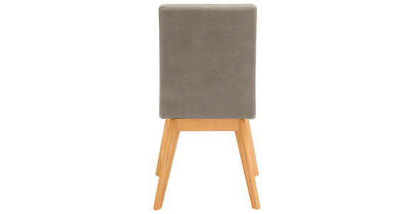 STUHL  in Mikrofaser Holz, Textil  - Beige/Grau, Design, Holz/Textil (45/102/56cm) - Novel