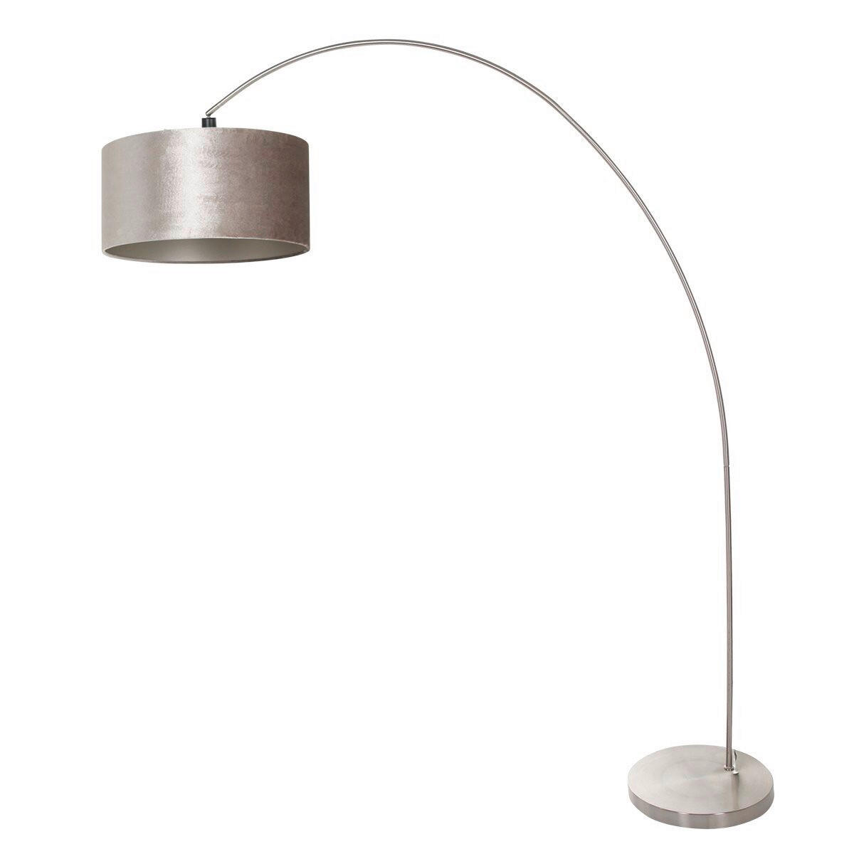 STEHLEUCHTE 40/185/172 cm  - Taupe/Silberfarben, Trend, Glas/Metall (40/185/172cm)