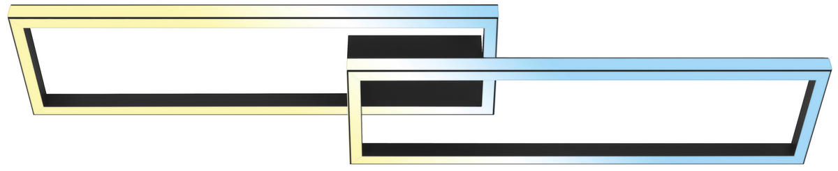 LED-DECKENLEUCHTE 119,5/27,5/10 cm   - Schwarz, Design, Kunststoff/Metall (119,5/27,5/10cm) - Briloner