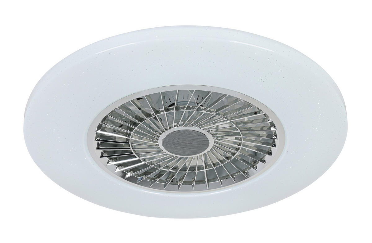 DECKENVENTILATOR - Chromfarben/Weiß, Trend, Kunststoff/Metall (58/14,5cm) - Mican