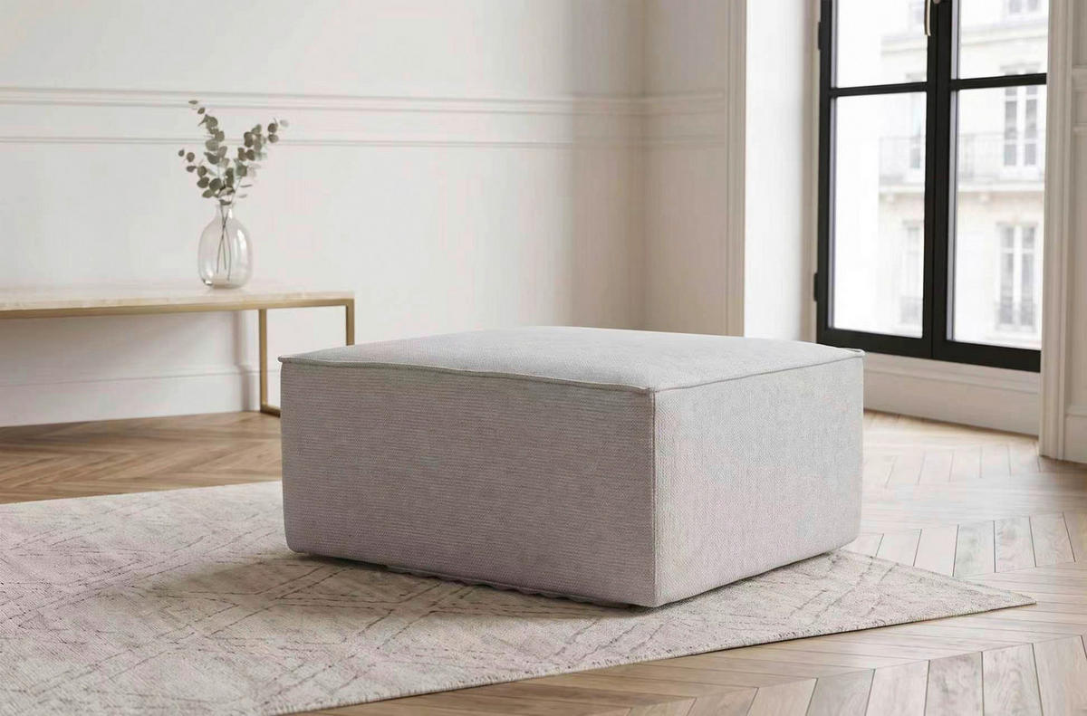 HOCKER in Textil Naturfarben  - Naturfarben, Design, Textil (71/40/91cm) - Carryhome