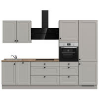 KÜCHENLEERBLOCK 300 cm   in Grau, Eiche dunkel  - Eiche dunkel/Schwarz, MODERN, Holzwerkstoff/Metall (300cm) - Nobilia