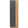 GARDEROBENSCHRANK 60,1/200/42 cm  - Eichefarben/Schwarz, Natur, Holz/Holzwerkstoff (60,1/200/42cm) - Linea Natura