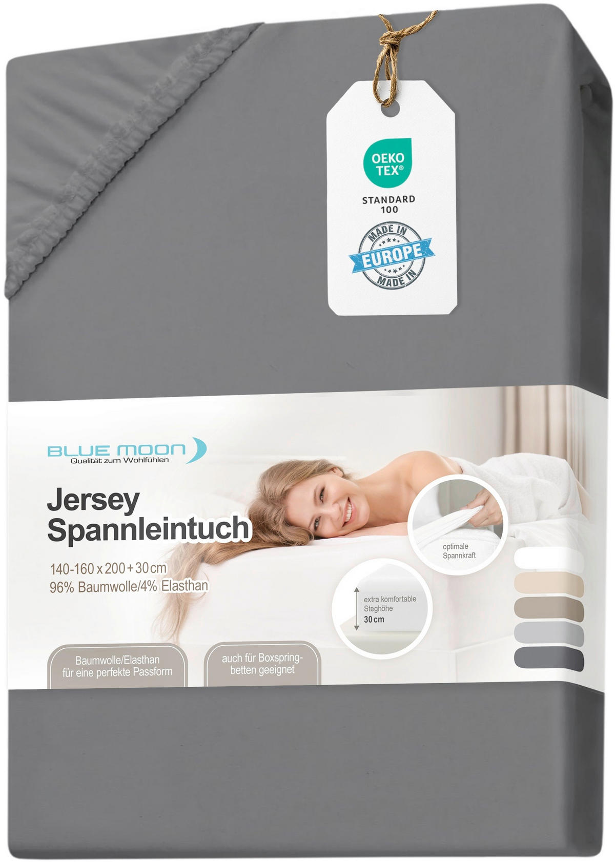 SPANNLEINTUCH 180-200/200 cm  - Grau, Basics, Textil (180-200/200cm)