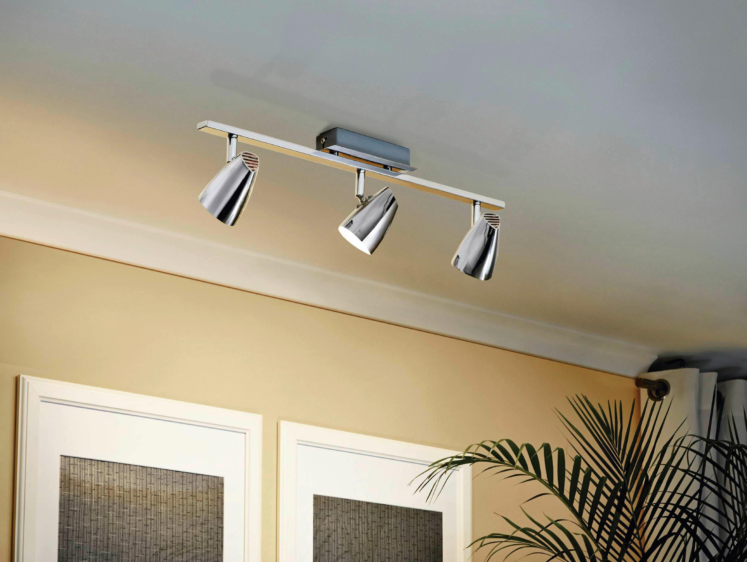 LED ZÁŘIČ, 58,5/7/5 cm - barvy chromu, Basics, kov/plast (58,5/7/5cm) - Eglo