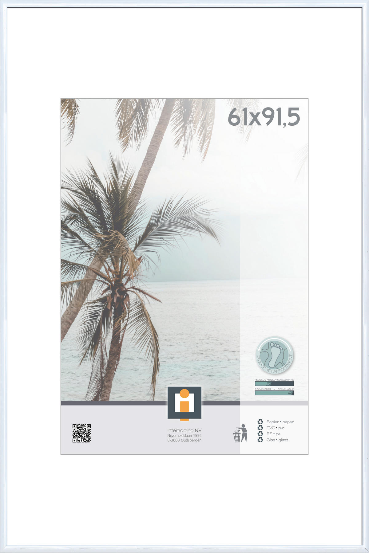 OKVIR ZA SLIKE     92,6/62,2 cm     - bijela, Basics, staklo/plastika (92,6/62,2cm)
