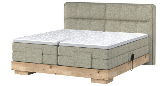 BOXSPRINGBETT 180/200 cm  in Eichefarben, Olivgrün  - Eichefarben/Olivgrün, Natur, Holz/Holzwerkstoff (180/200cm) - Valnatura