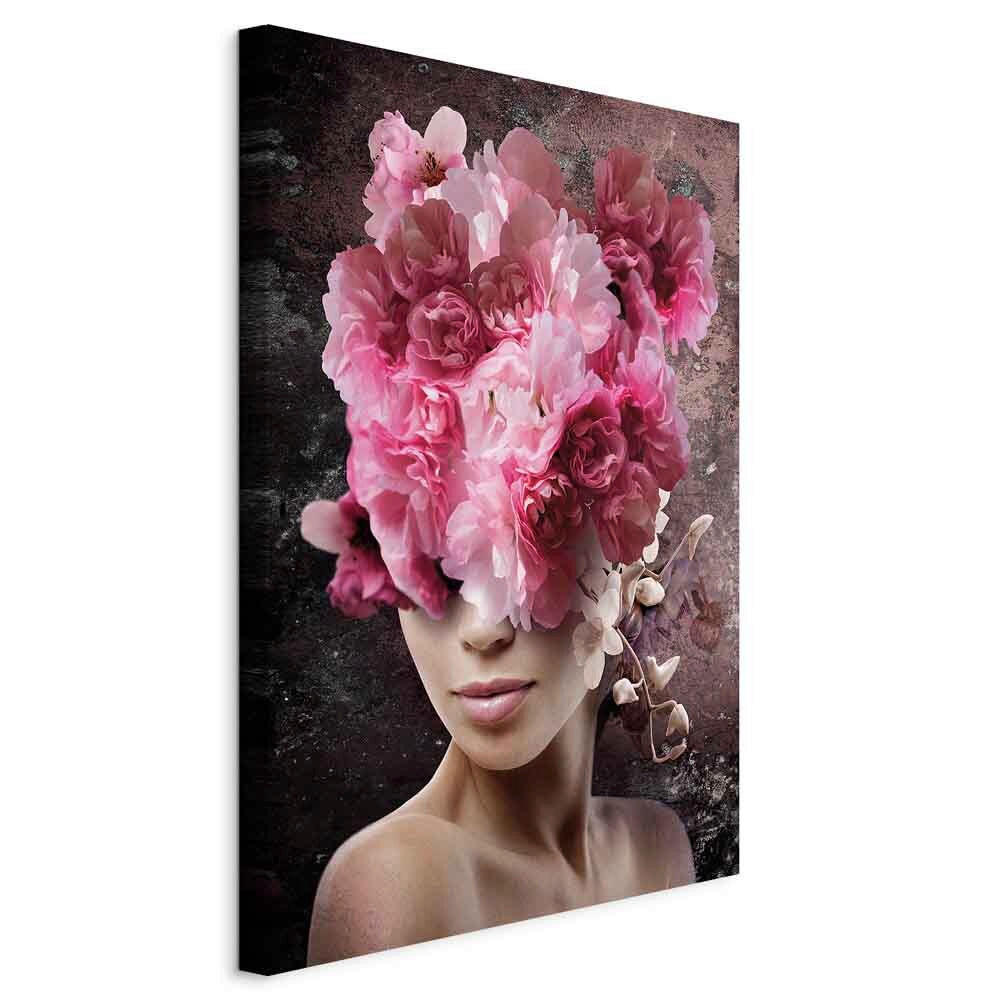 LEINWANDBILD Abstraktes, Menschen, Blumen 40/60/1.2 cm  - Pink/Braun, Basics, Holzwerkstoff/Textil (40/60/1.2cm) - artgeist