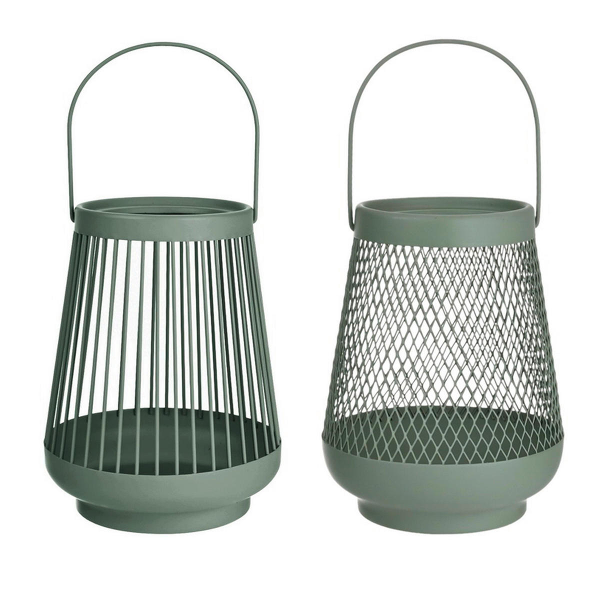 WINDLICHT Grün 15/19,5 cm  - Grün, Trend, Metall (15/19,5cm) - Ambia Home
