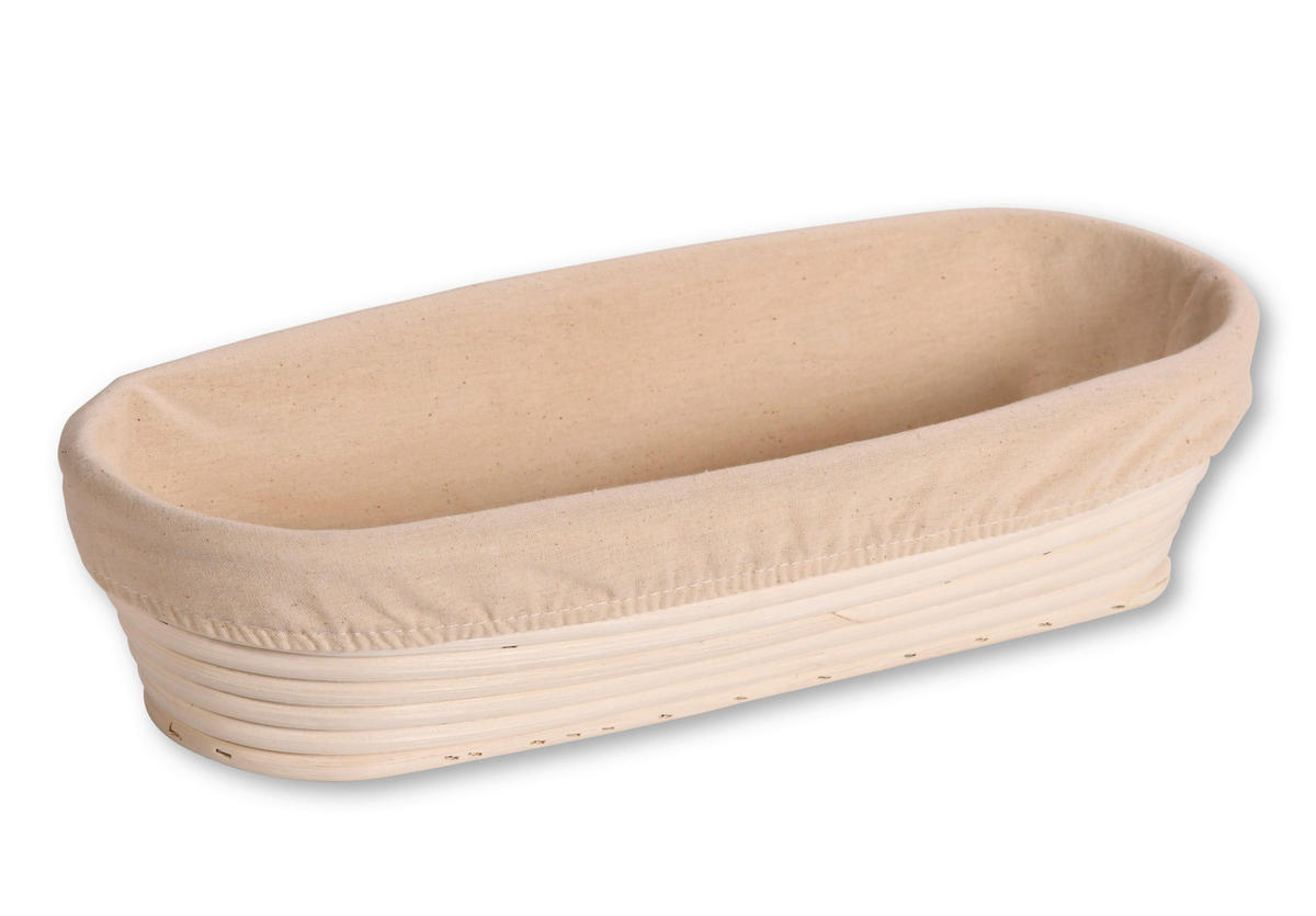 KOŠARA ZA VZHAJANJE TESTA     35/15/8 cm         - naravne barve, Basics, tekstil/les (35/15/8cm) - Kesper