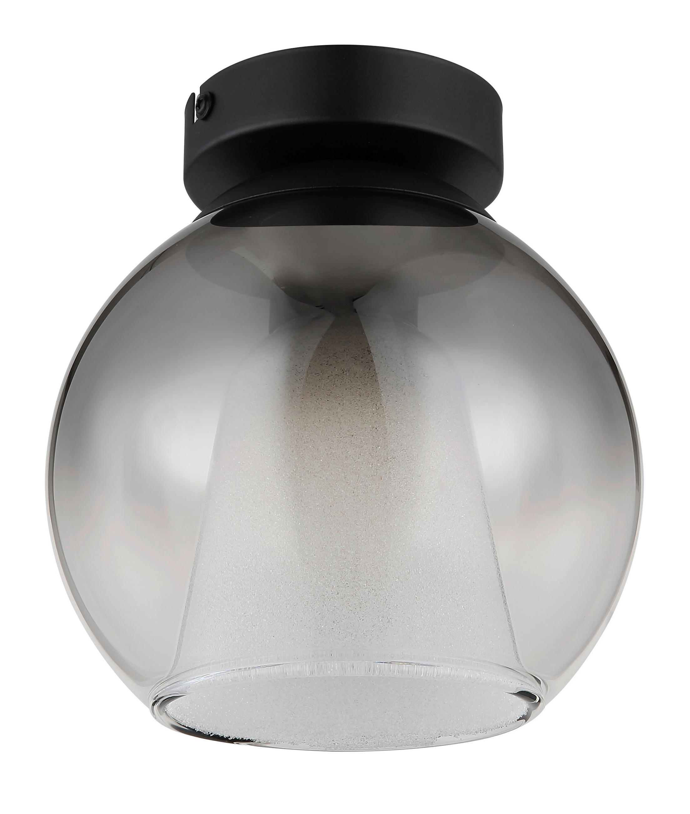 DECKENLEUCHTE  18/19 cm    - Klar/Schwarz, Basics, Glas/Metall (18/19cm) - Globo