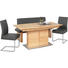 RUNDBANK Lederlook Kernbuche massiv Buchefarben, Fango - Fango/Buchefarben, KONVENTIONELL, Holz/Textil (160cm) - Voleo