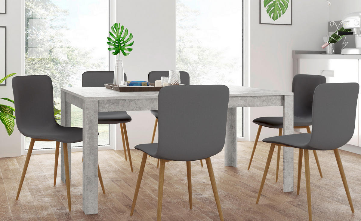 ESSTISCH in Holzwerkstoff 160/75/90 cm   - Grau, Design, Holzwerkstoff (160/75/90cm) - MID.YOU