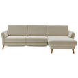 ECKSOFA in Chenille, Flachgewebe Beige  - Beige, Design, Holz/Textil (281/157cm) - Valnatura