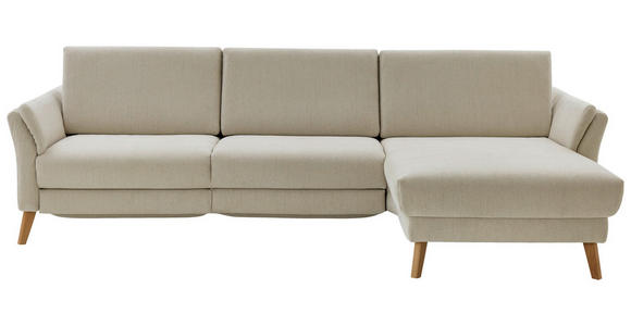 ECKSOFA in Chenille, Flachgewebe Beige  - Beige, Design, Holz/Textil (281/157cm) - Valnatura