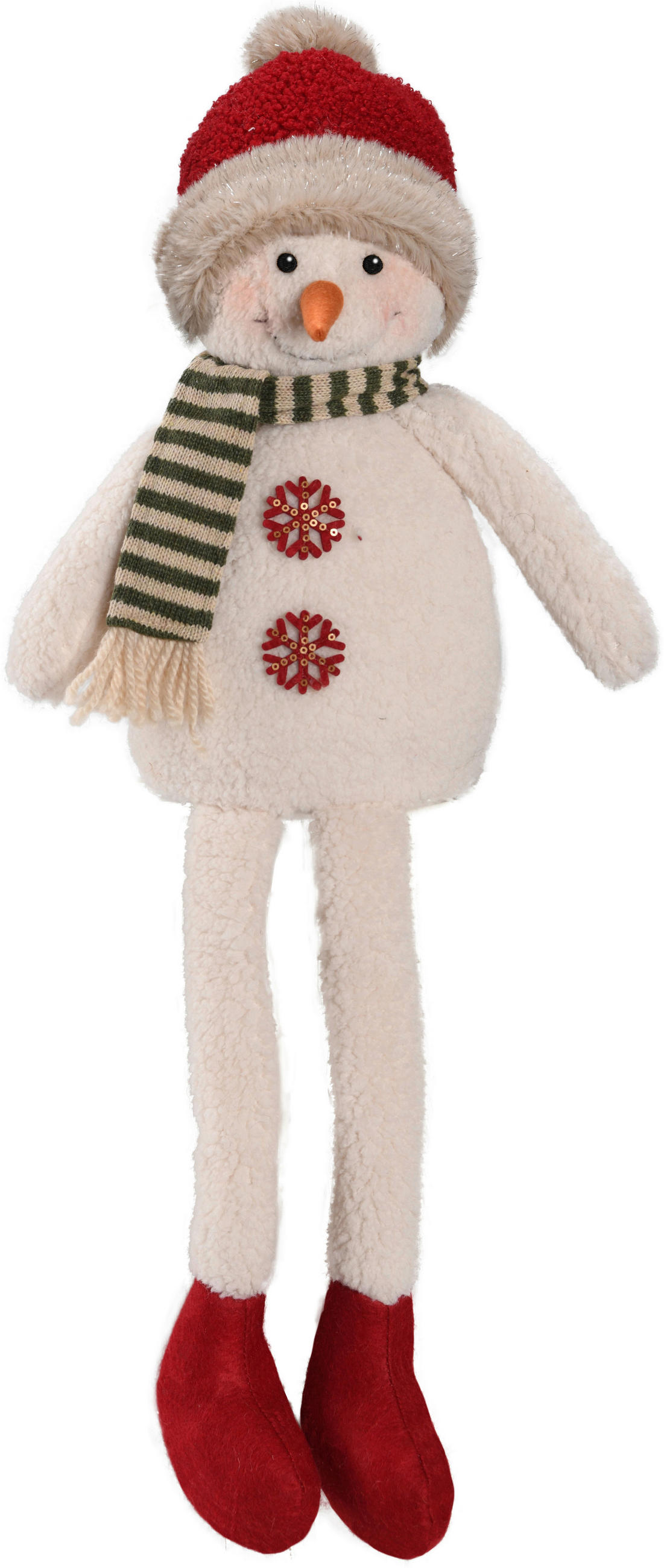 SCHNEEMANN  - Rot/Weiß, LIFESTYLE, Kunststoff/Textil (21/68/11cm) - X-Mas