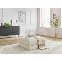 HOCKER LEONARD Cord Beige  - Beige/Schwarz, MODERN, Kunststoff/Textil (86/43/86cm)