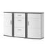 SIDEBOARD Melamin Graphitfarben, Weiß - Graphitfarben/Alufarben, Design, Glas/Kunststoff (163,7/94/40,4cm) - Xora SIDEBOARD Melamin Graphitfarben, Weiß - Graphitfarben/Alufarben, Design, Glas/Kunststoff (163,7/94/40,4cm) - Xora