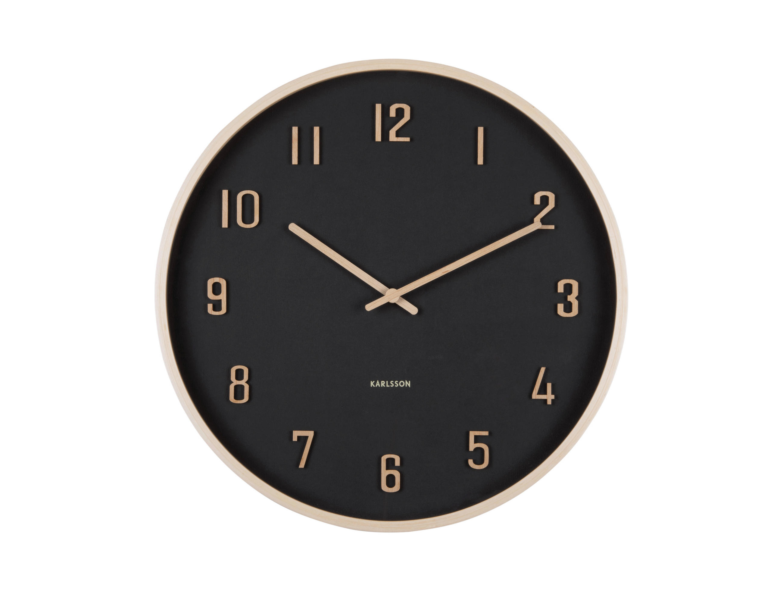 WANDUHR Nervadura Schwarz  - Schwarz, Basics, Holzwerkstoff (41cm) - Karlsson