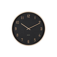 WANDUHR Nervadura Schwarz  - Schwarz, Basics, Holzwerkstoff (41cm) - Karlsson