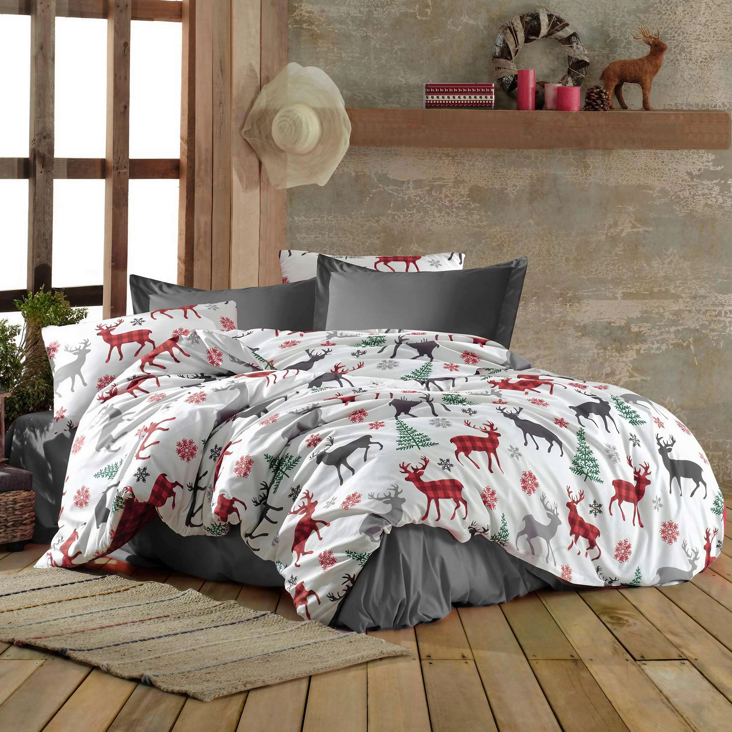 BETTWÄSCHE 135/200 cm  - Rot/Weiß, Basics, Textil (135/200cm) - X-Mas