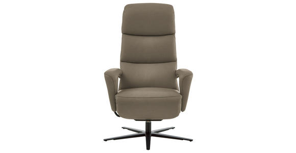 RELAXSESSEL in Leder Taupe  - Taupe/Schwarz, Design, Leder/Metall (76/110/86cm) - Dieter Knoll