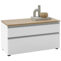 LOWBOARD  in 90/46/41 cm  - Eichefarben/Silberfarben, Design, Holzwerkstoff/Kunststoff (90/46/41cm) - Dieter Knoll